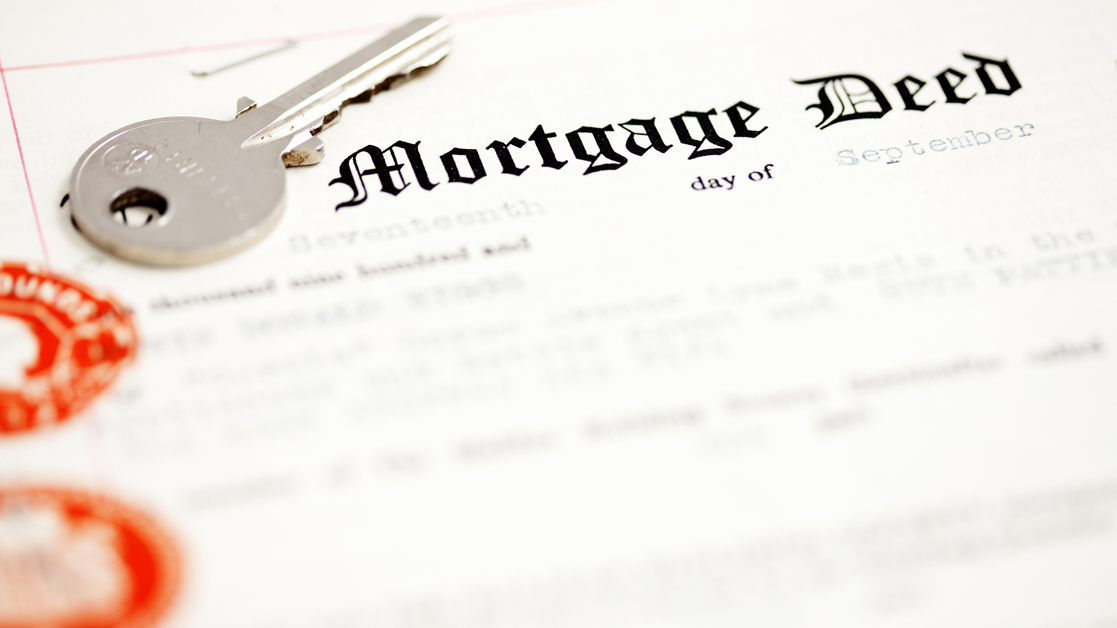 close up of mortgage deed