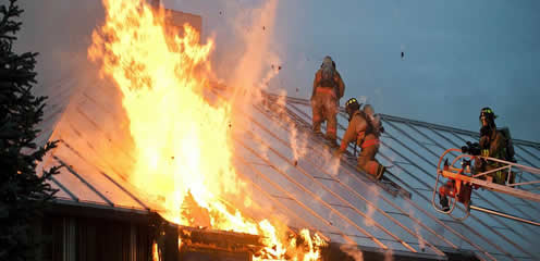 fire on roof