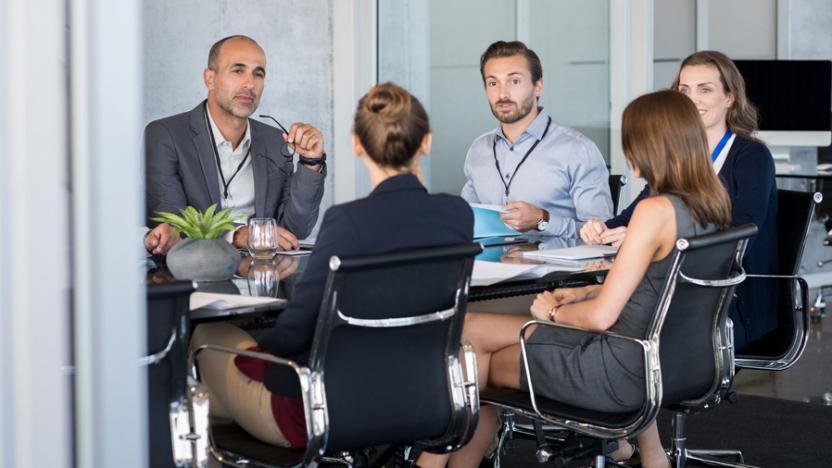 Employees at desk