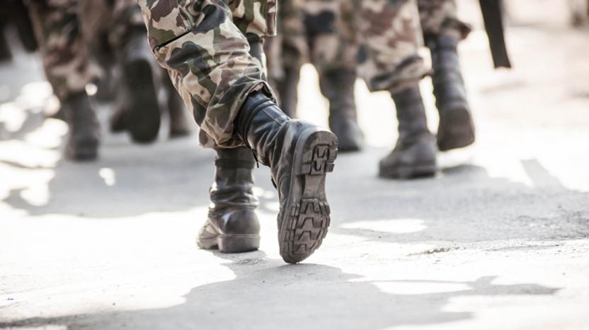 army boots marching
