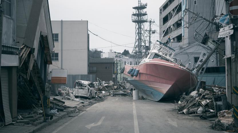 Street after an earthquake