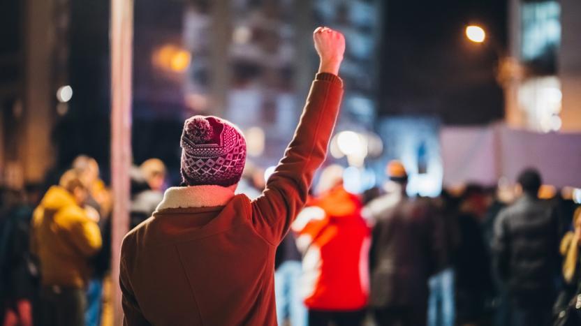 The new age of anger in Europe. Man with hat on at protest